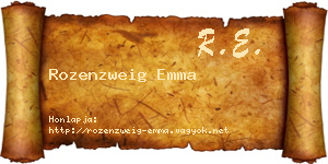 Rozenzweig Emma névjegykártya